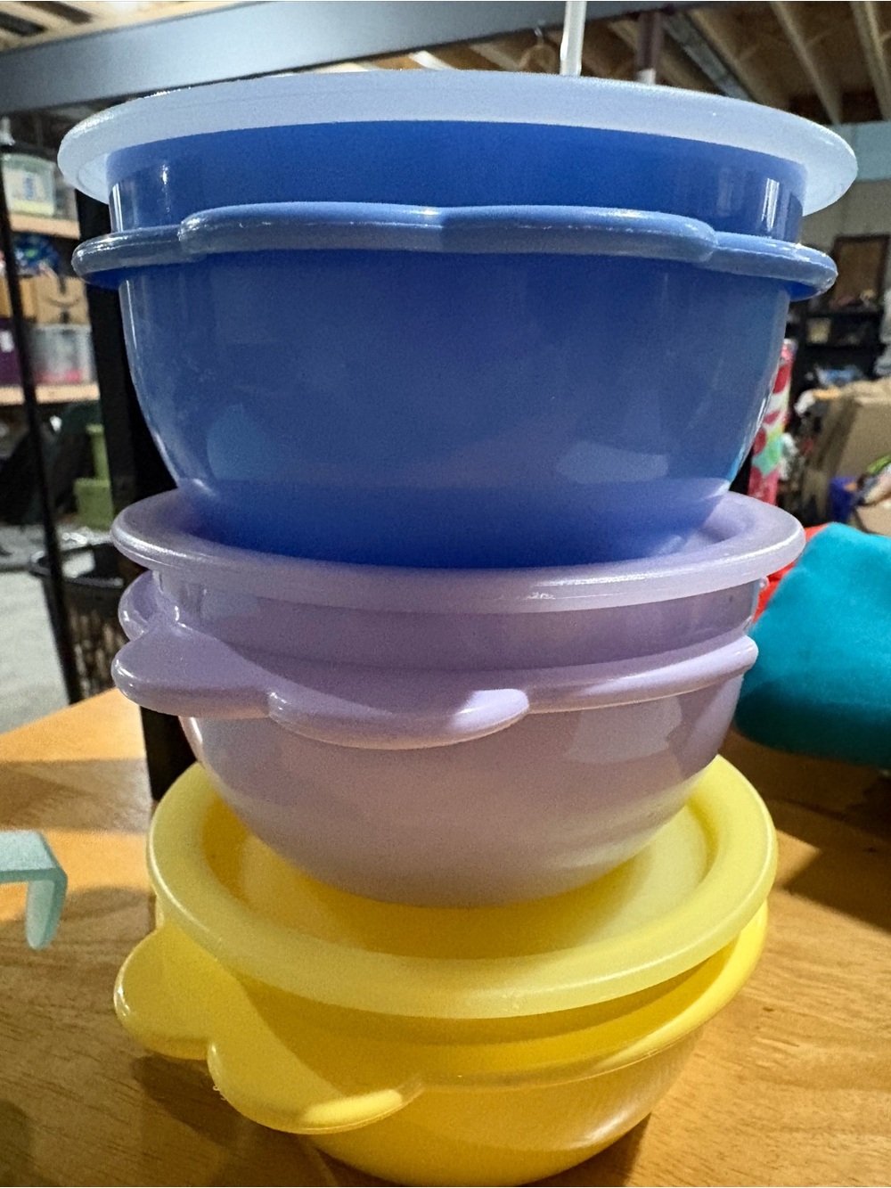4 Tupperware Stackable Butterfly One-touch storage containers